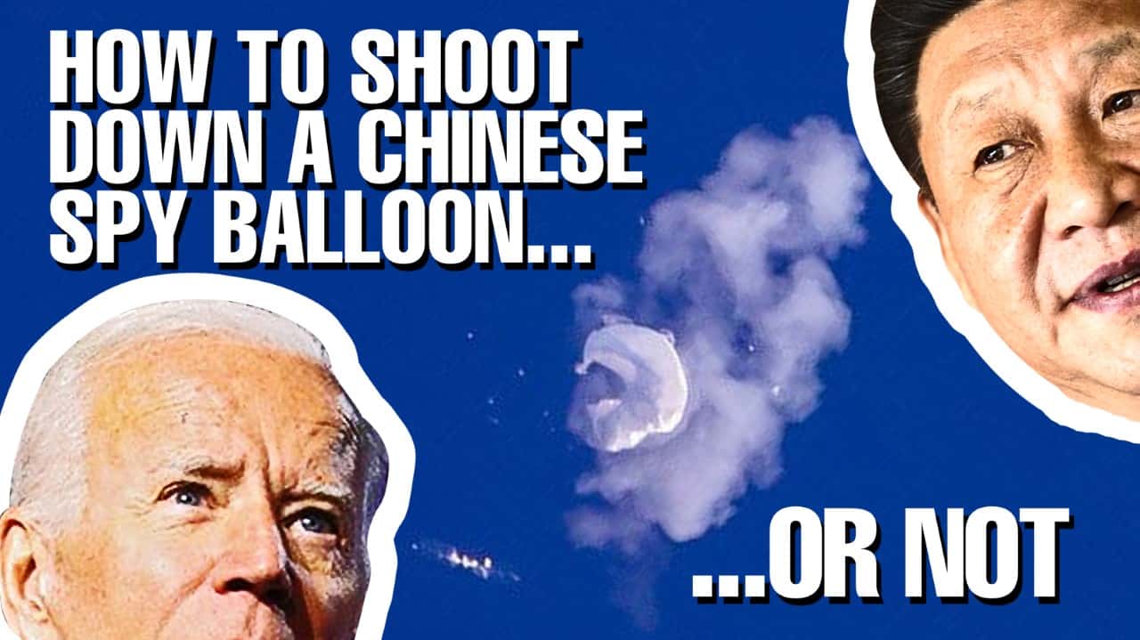 Photo of Joe Biden, Xi Jinping and Chinese ballon with the text 