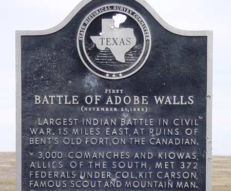 Historical marker commemorating the Battle of Adobe Walls