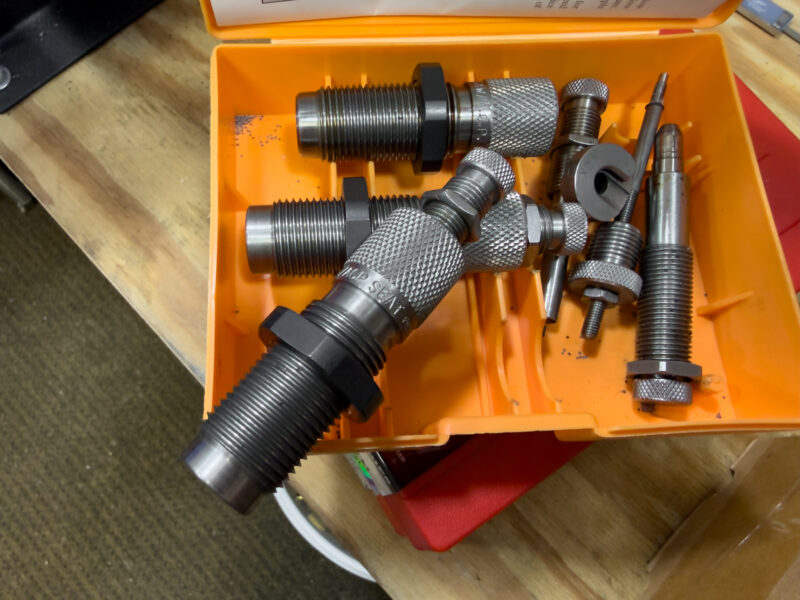 Most 3-Die pistol-caliber dies sets using a combination seating and crimping die. You can set it to do both steps, but I prefer to separate the two operations. Just raise or remove the seating plug depending on the die design.