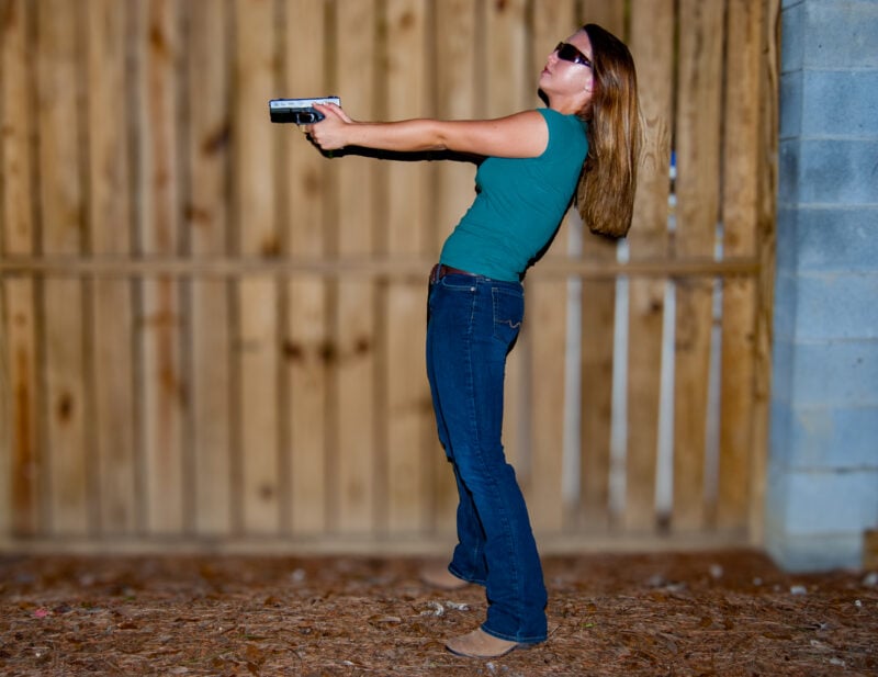 It's such a natural tendency for new(er) shooters to do something like this. Get your face as far away from the explosion as possible!