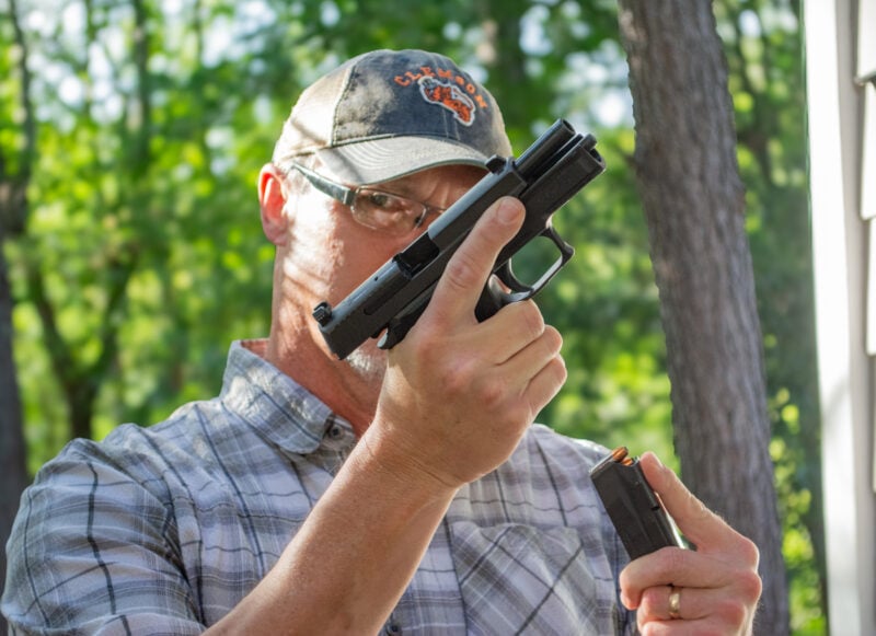 While a remote possibility, have you ever thought about changing a magazine if one hand is not available?
